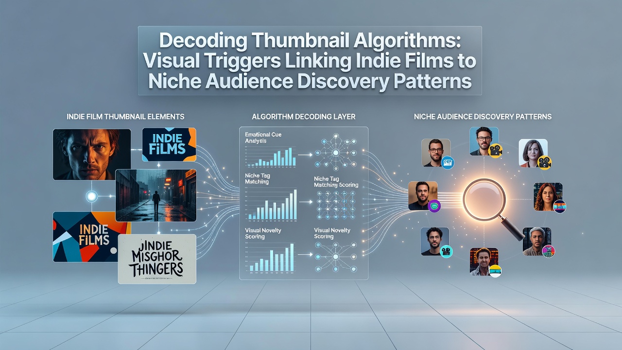 Graph illustrating viewer journey patterns from thumbnail clicks to completed watches in niche indie film categories