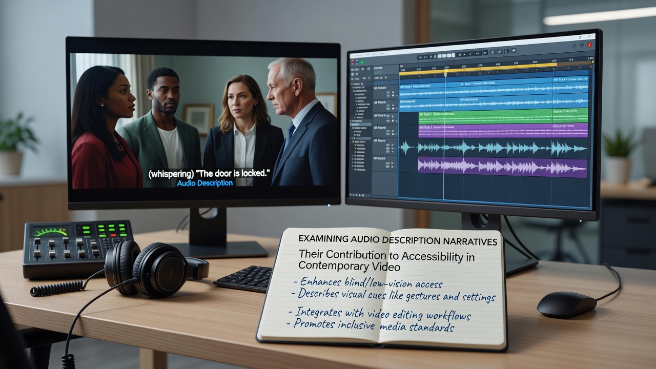 User accessing audio description feature on a streaming device interface for video library content
