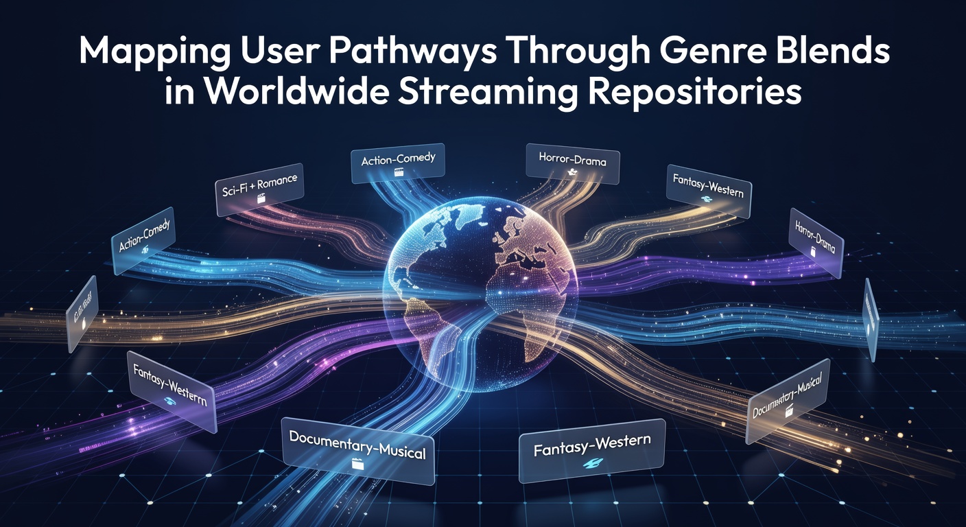Visualization of user navigation pathways across genre blends in global streaming services