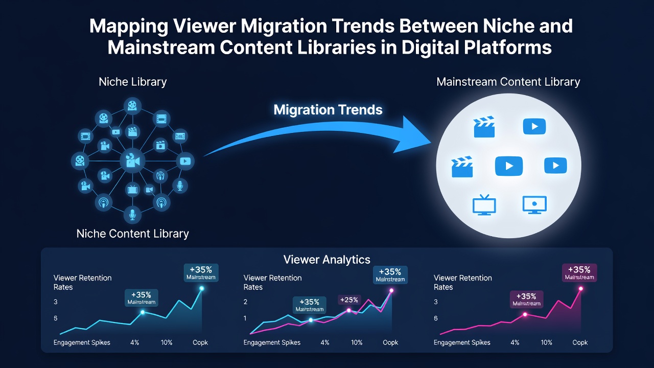 Chart displaying audience transition rates between specialized genres and popular titles across global streaming platforms