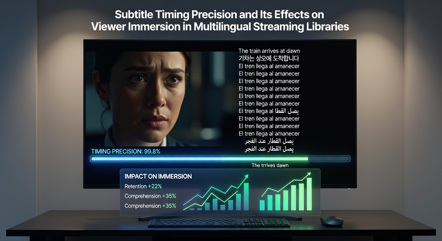 Detailed view of synchronized subtitles appearing on screen during a multilingual film playback in a streaming interface