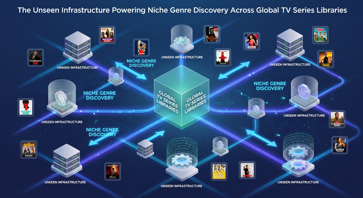 Global data centers and metadata servers supporting TV series libraries and niche genre discovery systems