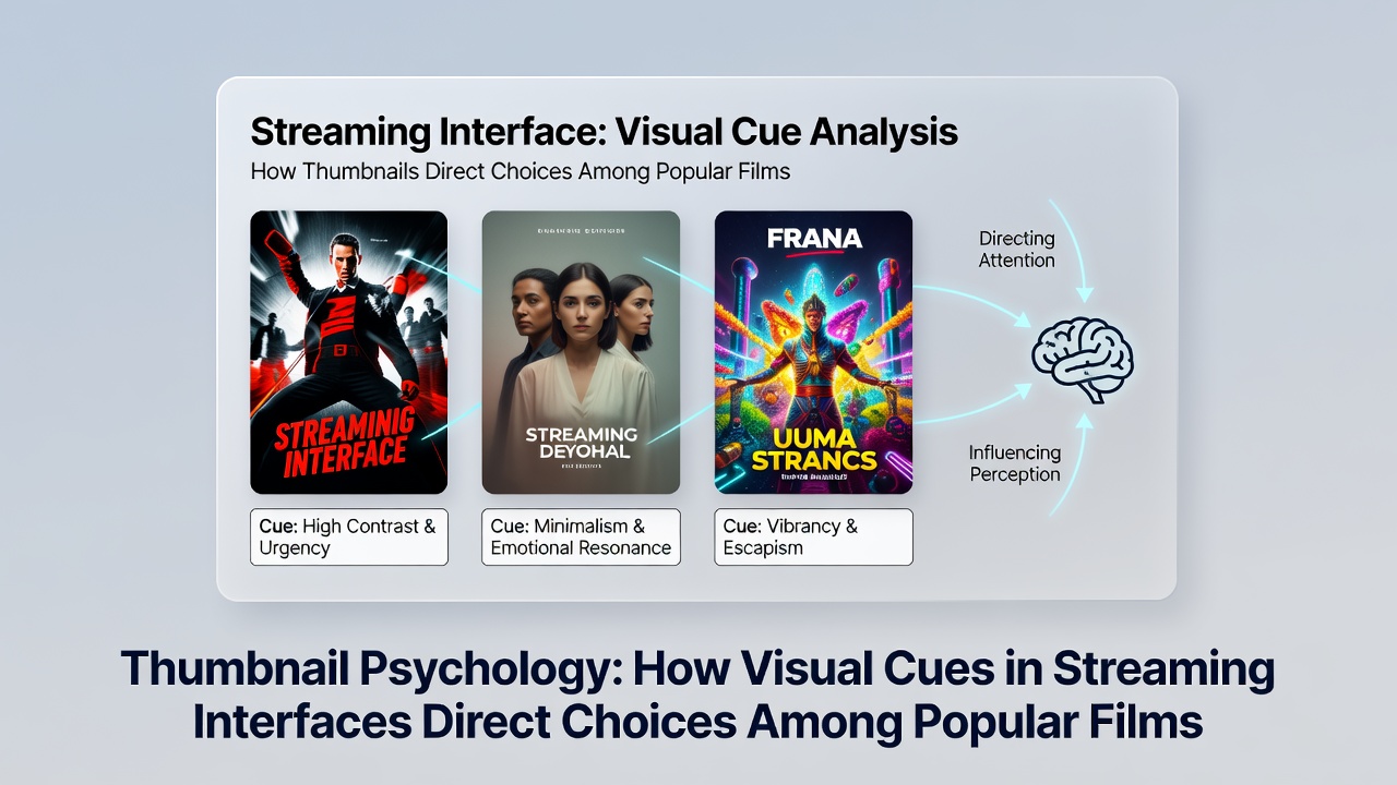 Close-up view of thumbnail variations for TV series with different color schemes and compositions